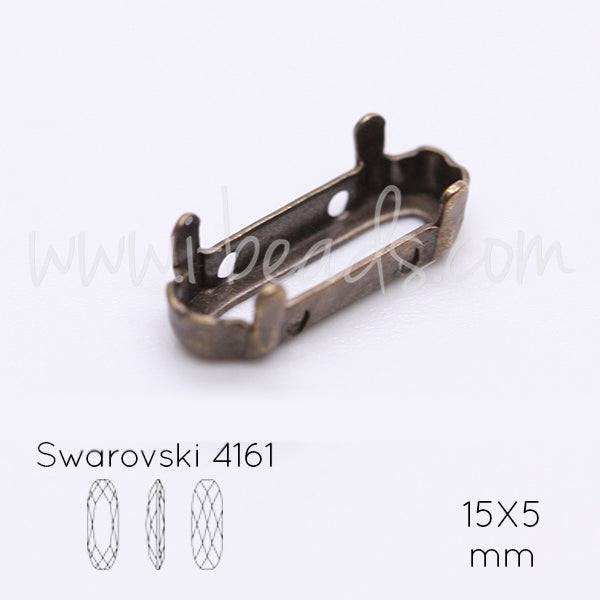 Sew on setting for Swarovski 4161 15x5mm brass (1)