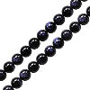 Blue goldstone round beads 4mm strand