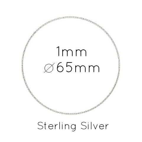 Sterling silver 925 bangle bracelet sparkle 1x65mm (1)