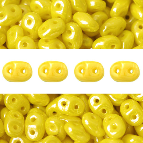 Super Duo beads 2.5x5mm Luster Opaque Yellow (10g)