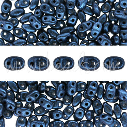 MiniDuo beads 2.5x4mm luster metallic suede blue (10g)