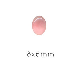 Oval Cabochon QUARTZ rose 8x6mm (1)