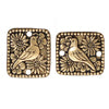 Dove and flower link metal antique gold plated 13x15mm (1)