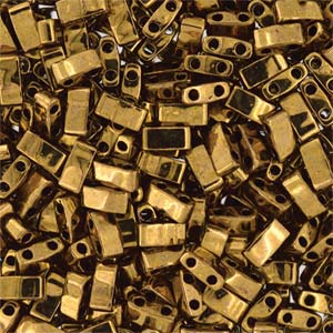 cc457 -Miyuki HALF tila beads Dark Bronze 2.5mm (35 beads)