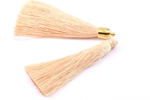 Nylon Tassel Pendants, Beige, 67mm x 6mm (1)