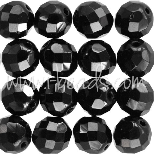 Buy Czech fire-polished beads jet 10mm (25)