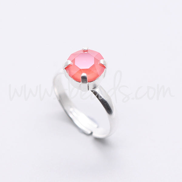Adjustable ring setting for Swarovski 1088 SS39 silver plated (1)