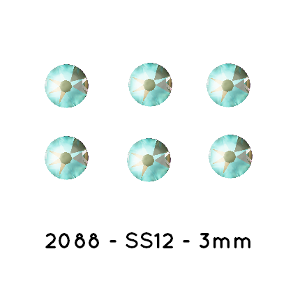 Buy Swarovski 2088 Xirius rose CRYSTAL ARMY GREEN DELITE SS12- 3mm (60)