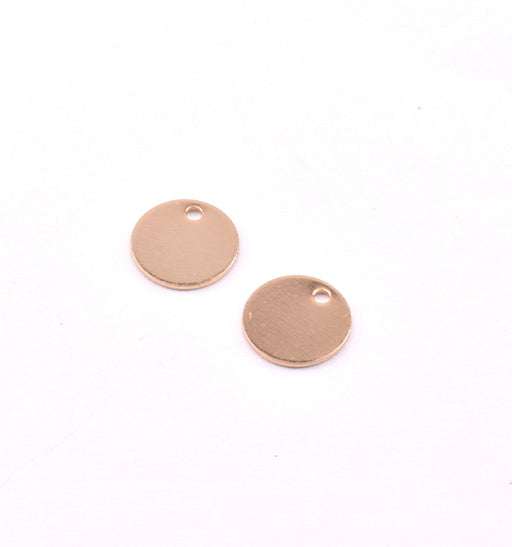 Buy 2 Brass Charms, 8mm, Blank Stamping Tag, Cadmium Free &amp; Nickel Free &amp; Lead Free, Flat Round, Real Gold Plated (2)