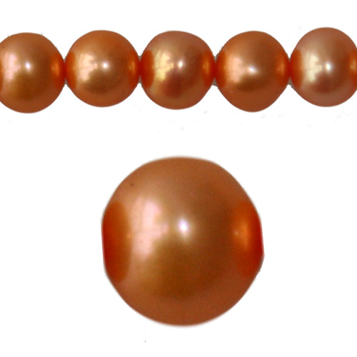 Buy Freshwater pearls potato round shape peach orange 5mm (1)