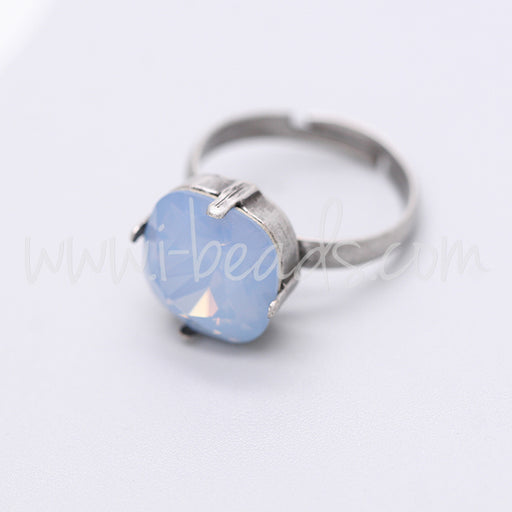 Adjustable ring setting for Swarovski 4470 12mm antique silver plated (1)