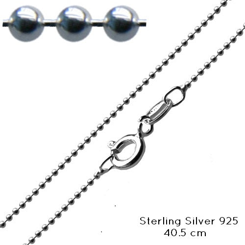 Sterling Silver Finished 1.2mm Ball Chain 40cm (1)