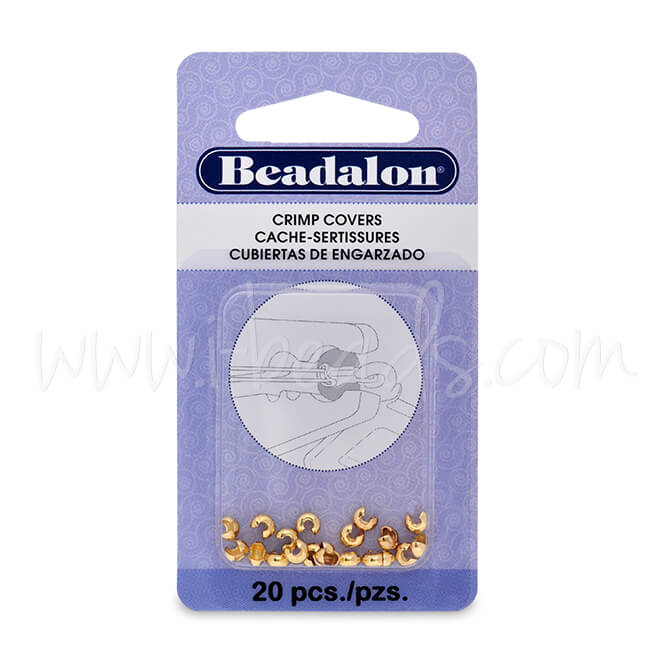 20 crimp covers pre-opened bead metal gold plated 3mm (1)