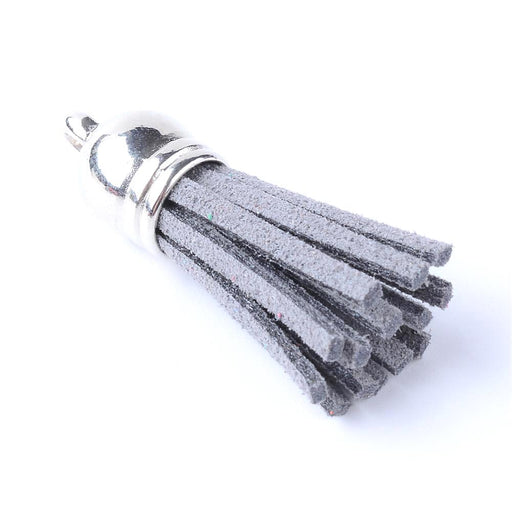 Buy Suede tassel Grey 36mm and silver color cap (1)