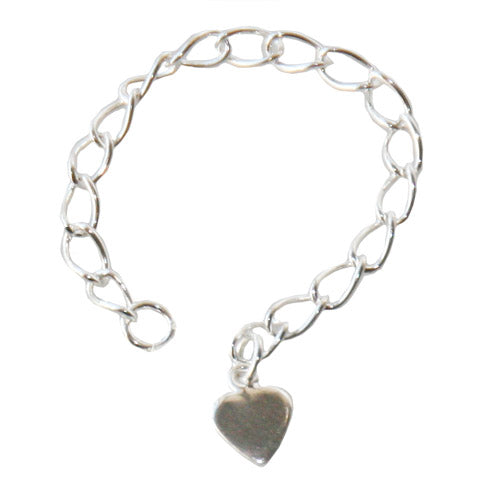 Sterling silver extender chain with heart 80mm (1)