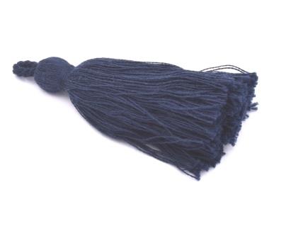 Cotton tassel navy blue 8cm (1)