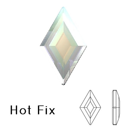 Buy 2773 Swarovski hot fix flat back Diamand Shape rhinestones crystal AB 6.6x3.9mm (5)