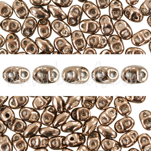 MiniDuo beads 2.5x4mm bronze (10g)