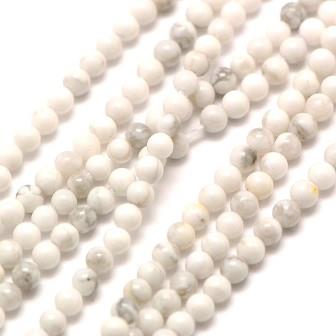 Buy Natural Howlite, round beads, 2mm, hole: 0.8mm, approx 184 beads (1 strand)