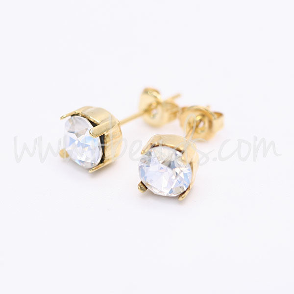 Stud earring setting for Swarovski 1088 SS29 gold plated (2)