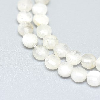 Buy Moonstone flat round facetted beads 3.5-4mm hole: 0.6mm (20)