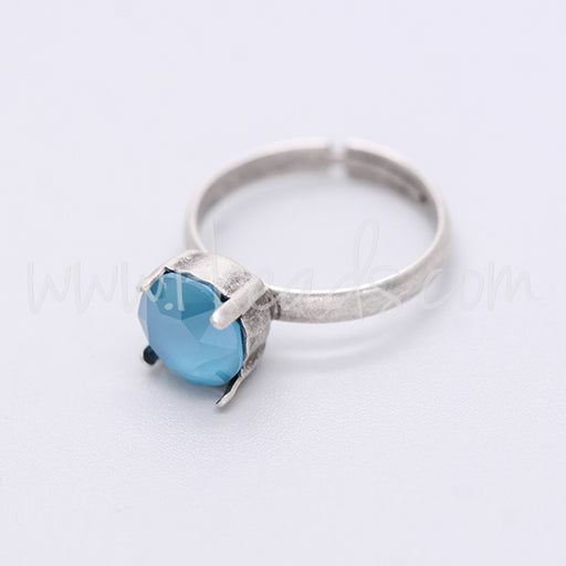 Adjustable ring setting for Swarovski 1088 SS39 antique silver plated (1)