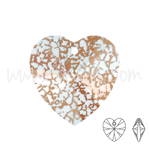 Buy Swarovski 6228 heart pendant crystal rose patina effect 10mm (1)