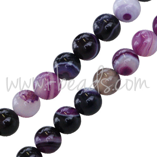 Stripe Agate Purple Round beads 6mm strand (1)