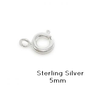 Sterling Silver Spring Ring Clasps -5mm wide, 7mm long (2)