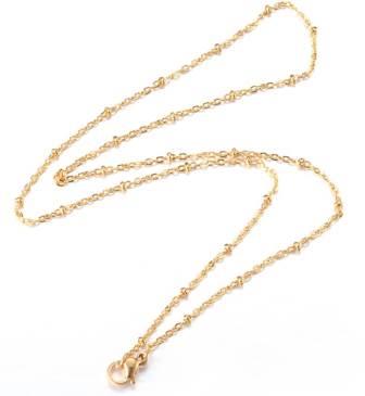 Buy Necklace chain satellite Steel GOLD 45cm - 1.5mm beads 2mm (Sold per 1 unit)