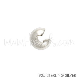 sterling silver crimp bead cover 4mm (10)