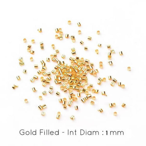 Buy Crimp beads Gold Filled 1.6x1mm -int diam : 1mm (20)