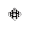 Bicone shaped bead metal antique silver plated 9mm (1)