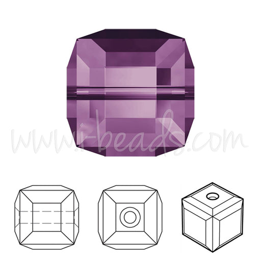 5601 Swarovski cube beads amethyst 4mm (6)