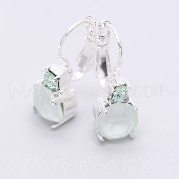 Earring setting for Swarovski 1088 SS39 and 4mm-pp31-SS19 silver plated (2)