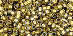 cc262 - toho takumi lh round beads 11/0 inside-color crystal/gold lined (10g)