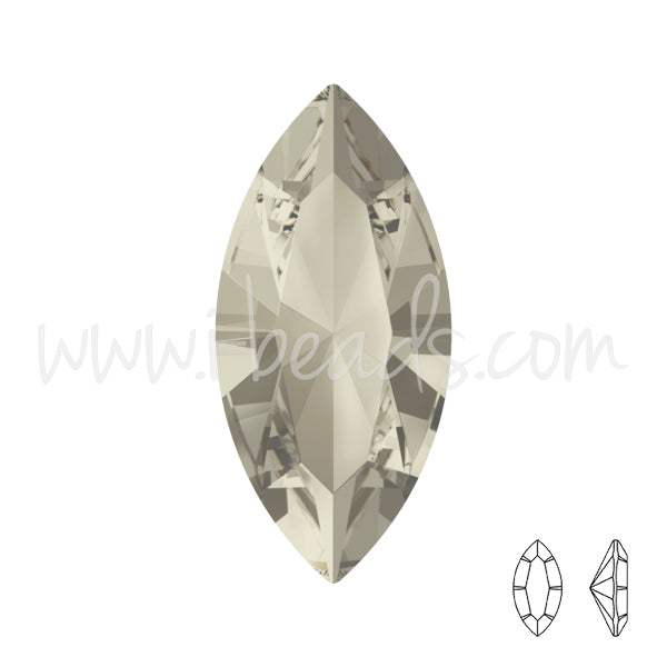 Swarovski 4228 navette fancy stone crystal silver shade 15x7mm (1)