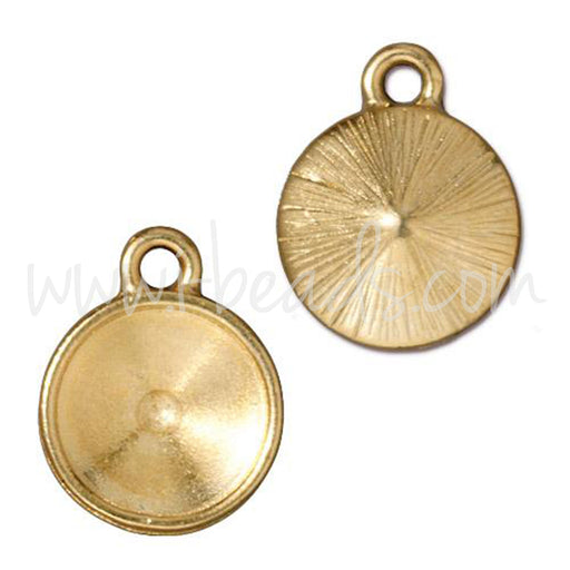 Buy Charm pendant frame for Swarovski 1122 Rivoli 12mm gold (1)
