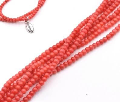 Buy Bamboo coral dyed round beads 3mm 1 strand 124 beads red-orange (1 strand)