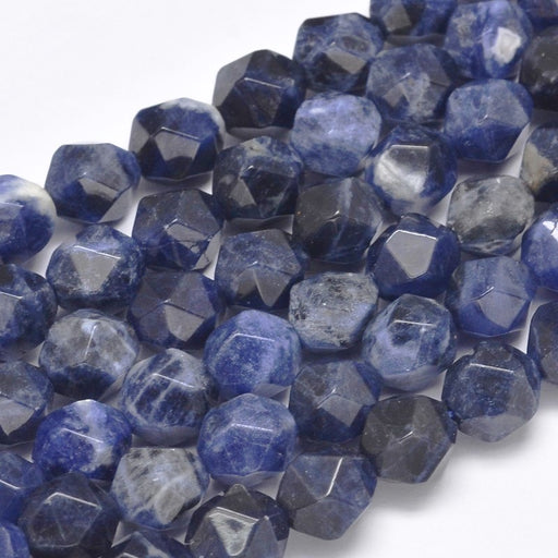 Buy Polygon, Faceted,Natural SODALITE 10x9mm, Hole: 1mm (3 units)