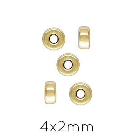 Buy Heishi rondelle beads Gold filled 4x2.1mm Hole:1.2mm (5)
