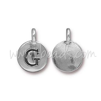 Buy Letter charm G antique silver plated 11mm (1)