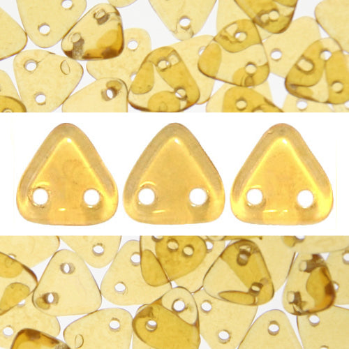 2 holes CzechMates triangle topaz champagne luster 6mm (10g)