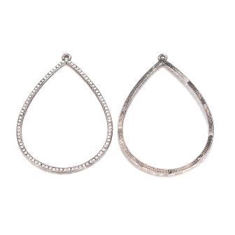 Buy Rhinestone Drop Pendant silver Antique 62x43x2mm (1)