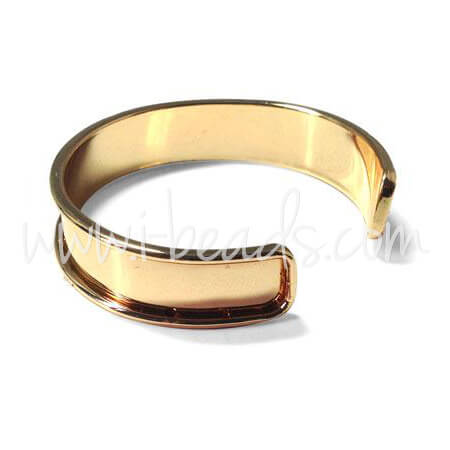 Brass bangle 14x66mm for 10mm flat cord gold (1)