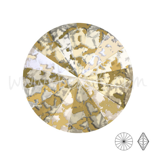 Buy Swarovski 1122 rivoli crystal gold patina effect 10mm-ss47 (2)