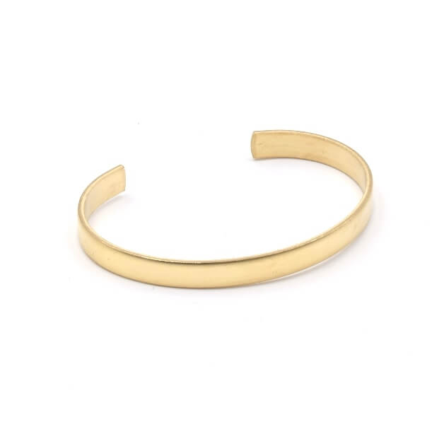 Brass cuff bangle bracelet - Raw brass- not plated. Made in US - 6.5mm (1)