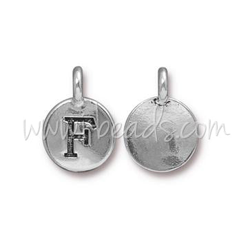 Buy Letter charm F antique silver plated 11mm (1)
