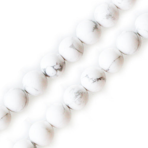 Buy White howlite round beads 6mm strand (1)