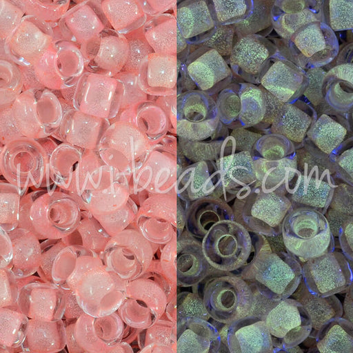 cc2720 - Toho beads 8/0 Glow in the dark pink/yellow green (10g)